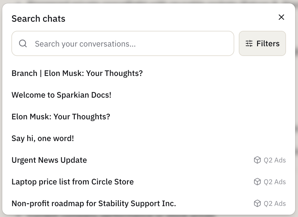 Search chats dialog